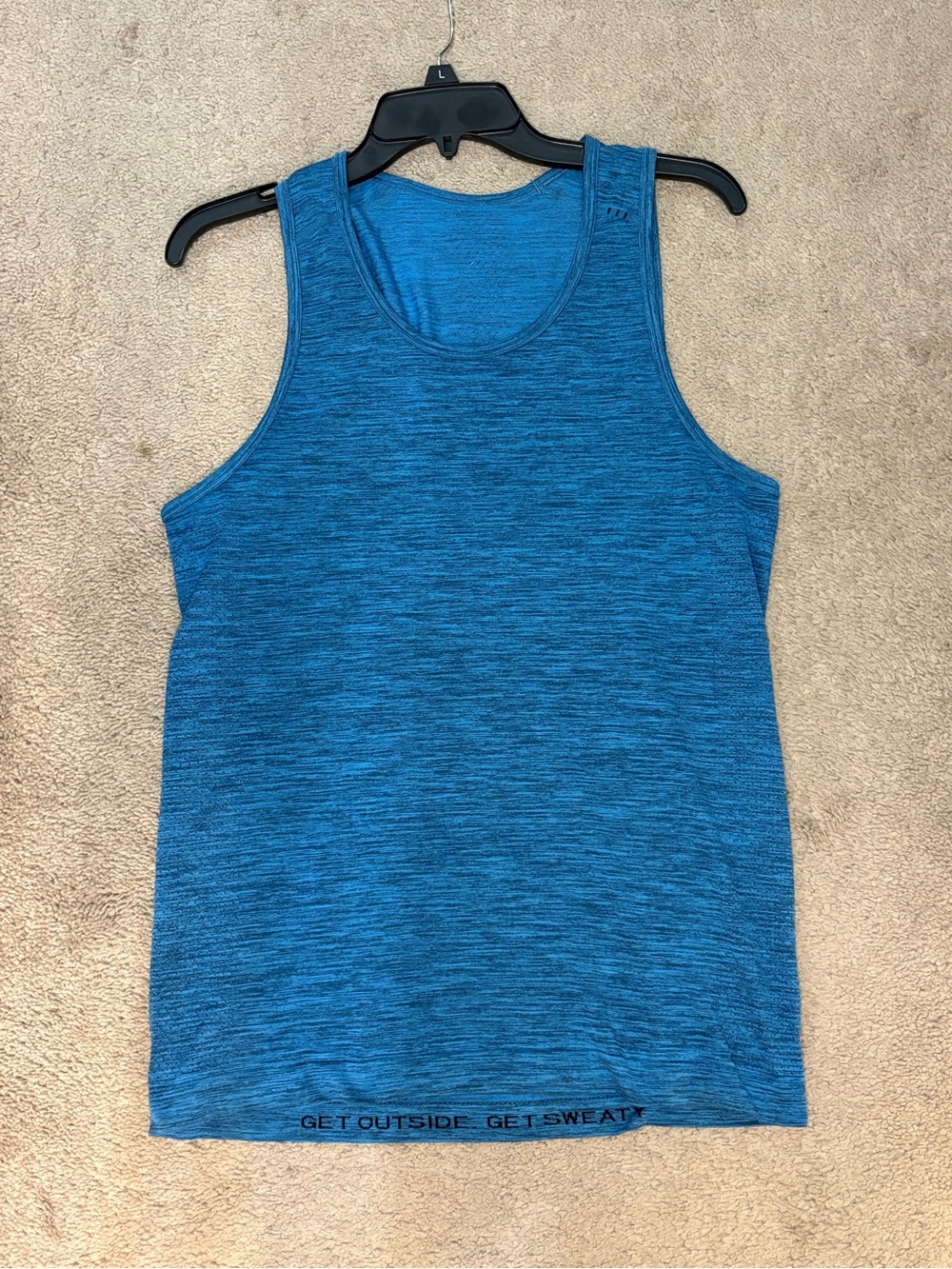 Lululemon Metal Vent Tech running Blue gym Sleeveless Workout Tank Men’s Small